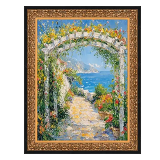 Antique Floral Gold With Black Lip Picture Frame 20x40 frame {1}