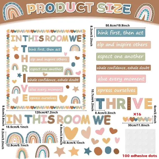 Boho Motivational Bulletin Board Set Decor {2}