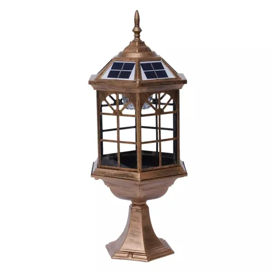 Driveway LED Post Light Yard Fence Outdoor Pillar Lamp Solar Powered Waterproof {1}