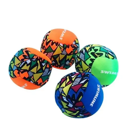 Swimline Squishy Neon Weighted Neoprene Swimming Pool Diving Balls - 2" - Set of 4 Multi {1}