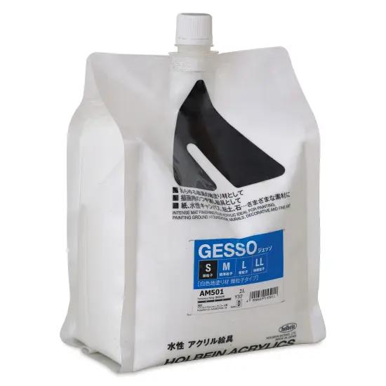 Holbein Acrylic Medium - White Acrylic Gesso, Smooth, 2000 ml pouch {1}