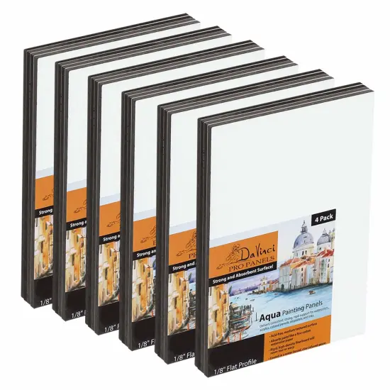 Jerry's Artarama Da Vinci Aqua Pro Panels - 5x7" - Pack of 24 - 1/8" Thick Rigid Watercolor Board with Acid-Free Surface, Clay-Infused Gesso, Ideal Watercolor Boards for Painting Mixed Media {1}