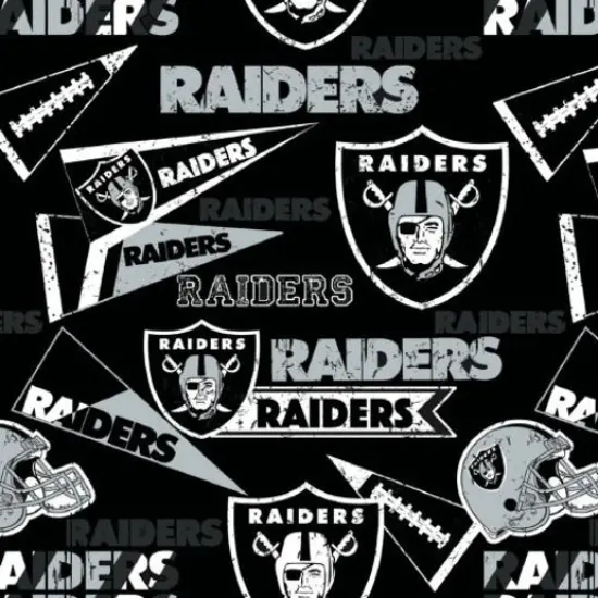 Licensed NFL Las Vegas Raiders Retro Cotton 14448D Fabric by the Yard {1}