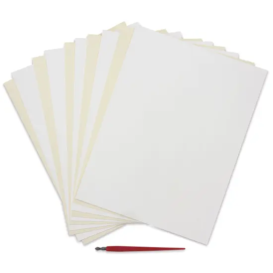 Essdee Scraperboard - Pkg of 10, 9" x 12", White, Un-Inked {1}
