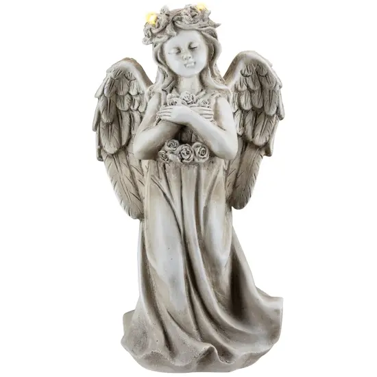 Northlight LED Lighted Standing Cherub Angel Statue - 12" Beige {3}
