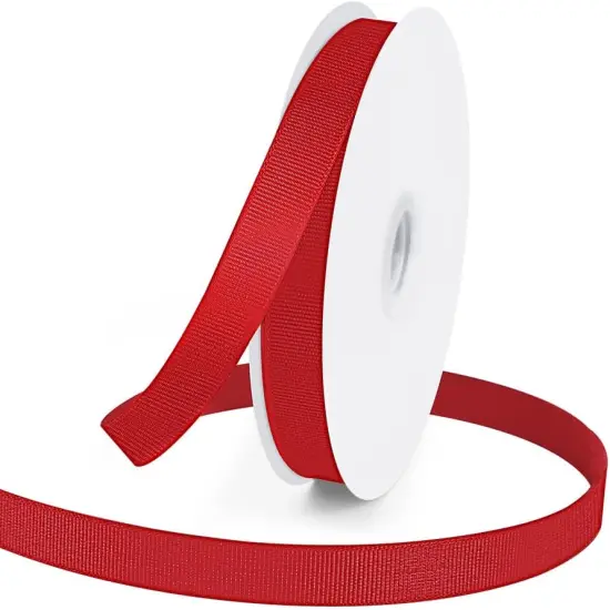 5/8" X 50 Yards Red Grosgrain Ribbon, Premium Grosgrain Ribbon for Sewing, Gift Wrapping, Bow Making, Wedding Decor, Wrapping and More (Red) {1}