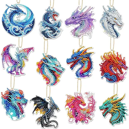 Dragon Diamond Art Keychains {1}