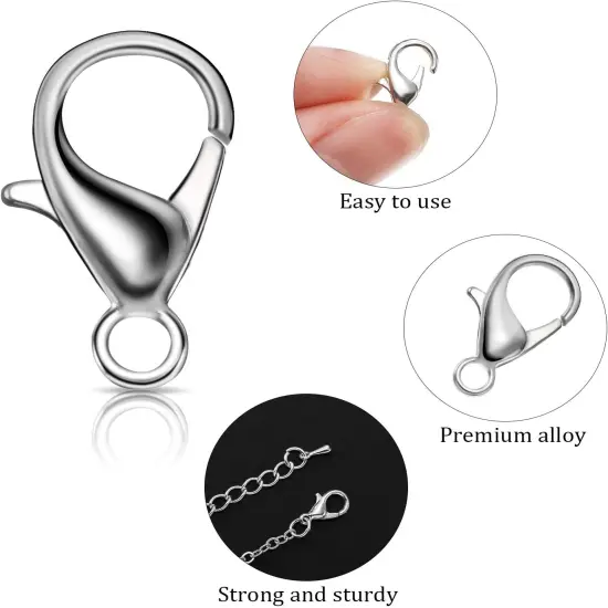 300 Pcs Lobster Claw Clasps and Open Jump Rings Set Alloy Jewelry Findings Kit {2}