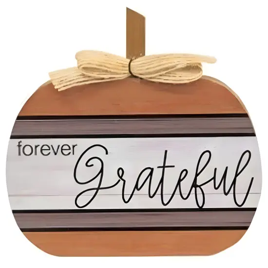 Wood Chunky Pumpkin Decor with Jute Bow, Fall Quotes 3 Asstd. {2}