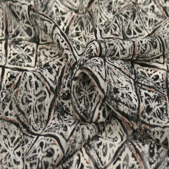 1 Yard Ivory Black Shadow Stripe Chiffon Fabric 58/60" Wide Lightweight Sheer Polyester for Fashion & Apparel {1}