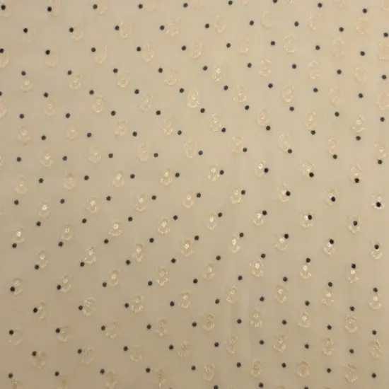 1 Yard Banana or Charcoal Clip Dot Chiffon Soft Sheer Polyester Fabric for Apparel & Sarees, 57/58" Wide {3}