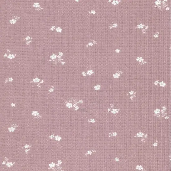 1 Yard Polyester Rayon Spandex Pointelle Ditsy Rib Print Fabric 58/60" Width ROSE DUSTY {1}