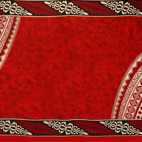 72" L x 45" W Kingdom of Tonga Crown Sarong Polyester Fabric Red {1}