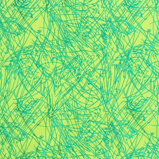 1 Yard Nylon Spandex Fabric with Dancing Splash Hologram Foil 58/60 Inch Width Lime Green {1}