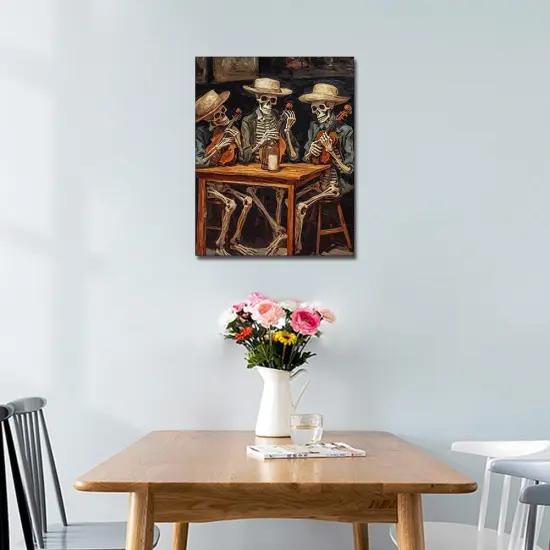 Skeletons Playing Violin Paint by Numbers - 16 x20 Inch (Skull) {2}