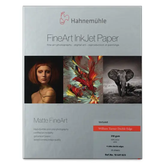 Hahnemuhle William Turner Inkjet Paper - 8-1/2" x 11", Deckle Edge, 25 Sheets {1}