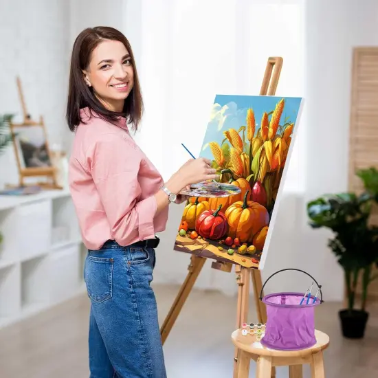 6 Sets Pre Drawn Paint by Numbers Kit - 16x12 Inch - Autumn {5}