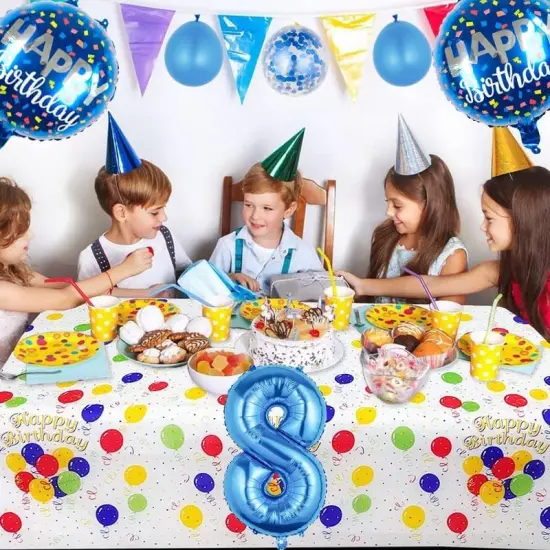11 pcs Foil Balloons 19 Year Old for 19th Birthday Party Supplies Decoration (19th, Blue) {3}