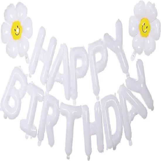 2pcs Daisy Balloons, Birthday Party Decorations,3D Mylar Foil Letter Birthday Balloons {1}