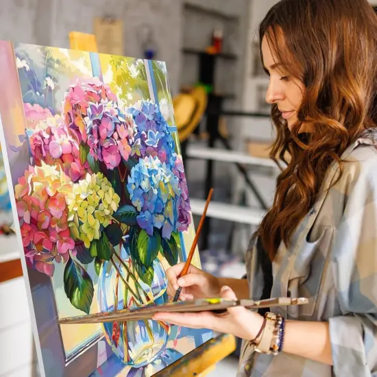 Paint by Numbers Kit for Adults - Hydrangea in Glass Vase {5}