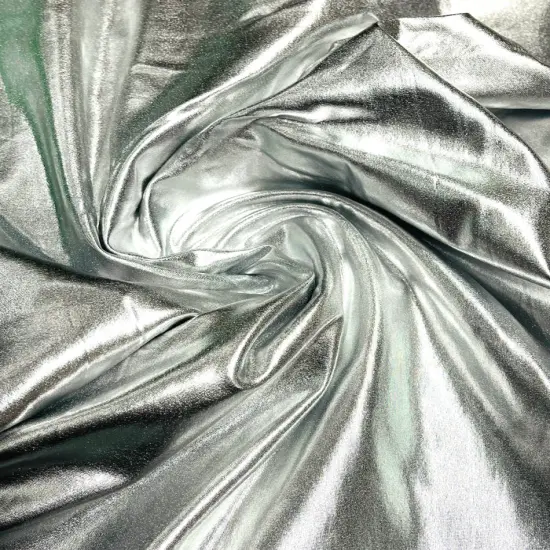 1 Yard Shiny Metallic Foil Lame Spandex Fabric Stretch Activewear Material 58-60 inches width Black {3}