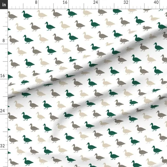 Various Fabrics by the Yard or Fat Quarter Multi Duck Wholecloth Cheater Quilt Top Coordinate Green Ducks Hunting Nursery Boy Beige Warm Gray Bird Animal Custom Printed Fabric by Spoonflower {1}