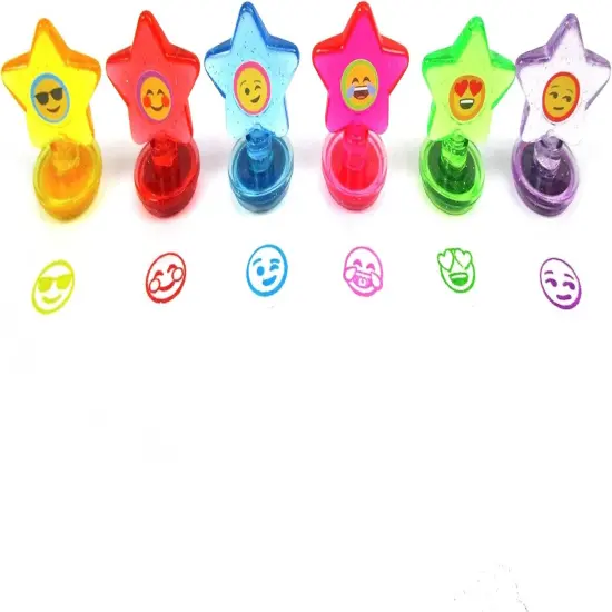 TINYMILLS 24 Pcs Emoji 2 in 1 Stacking Crayons with Stamp Topper {3}