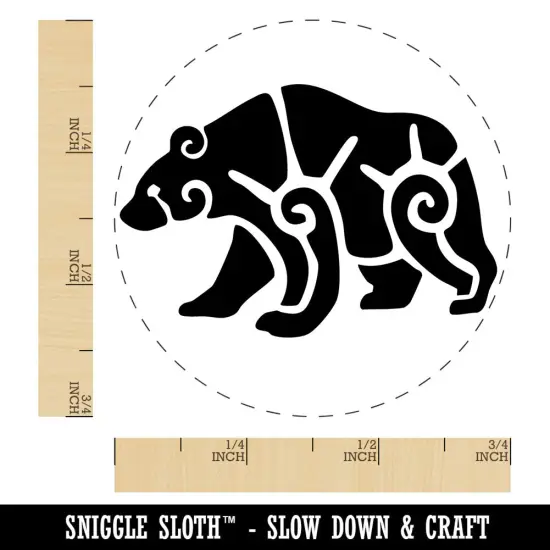 Tribal Southwestern Bear Sun Swirls Self-Inking Rubber Stamp Crafting Planners Brown {1}
