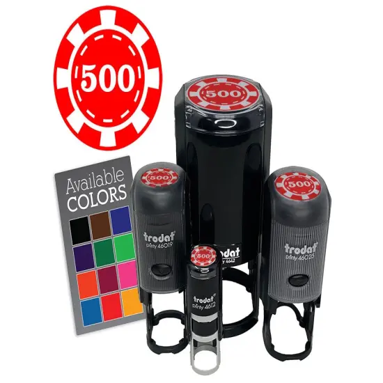 Poker Chip Blackjack Card Games Deck Texas Holdem Self-Inking Rubber Stamp Blue {7}