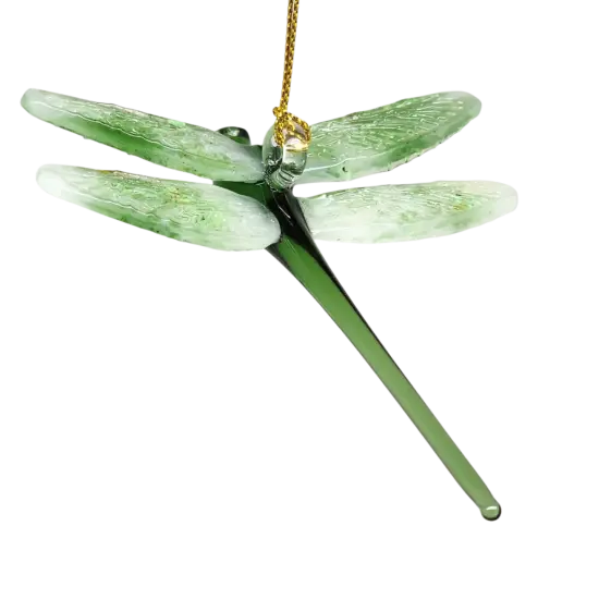 Egyptian Glass Dragonfly Ornament - Green {1}