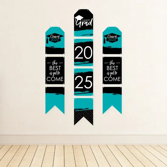 Big Dot of Happiness Teal Grad - Best is Yet to Come - Hanging Vertical Paper Door Banners - 2025 Turquoise Party Wall Decor Kit- Indoor Door Decor {4}