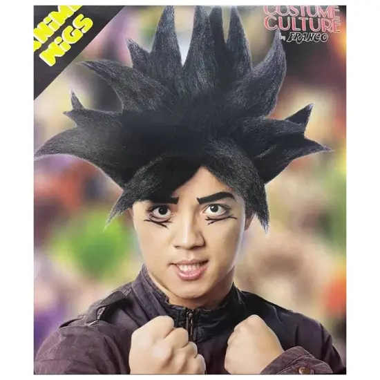 Anime Warrior Adult Black Costume Wig {5}