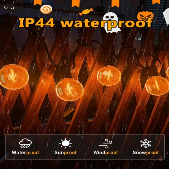 25 Pack G40 LED Halloween Orange String Lights Bulbs Replacement {5}