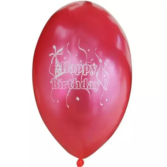 25 pcs RED 12" Metallic Latex Balloons HAPPY BIRTHDAY Party DECORATIONS Supplies {1}