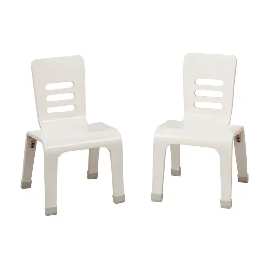Bentwood Chair, 12in Seat Height, Stackable Seats, 2-Pack White Wash {1}
