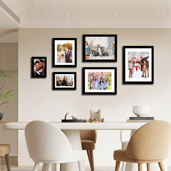 8x10 Picture Frame, Black Photo Frame with HD Plexiglass, Display Pictures 5x7 with Mat or 8x10 Without Mat, Picture Frames Collage for Tabletop or Wall Display, 2 Pack {2}