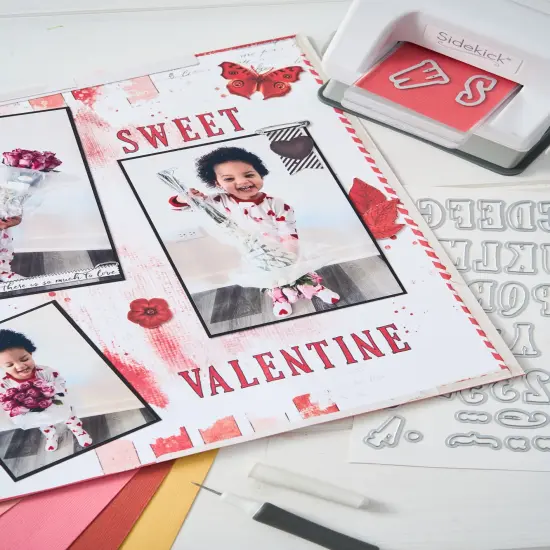 Sizzix A5 Clear Stamps W/Framelits Dies By 49 And Market-Fine Line Alpha 01 {6}