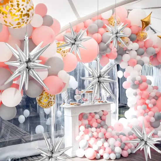 Silver Star Balloons Foil Mylar Balloons(silver) {4}