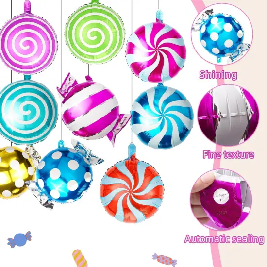 Sweet Candy Balloons 9Pcs 18in Foil Balloons(style1) {3}