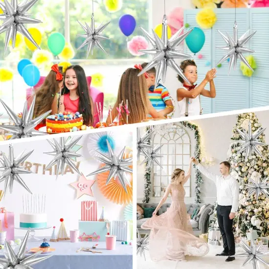 Silver Star Balloons Foil Mylar Balloons(silver) {5}