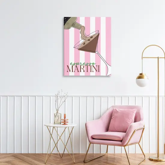 Stupell Industries Espresso Martini on Pink Stripes Canvas, design by DEIDRE MOSHER {8}