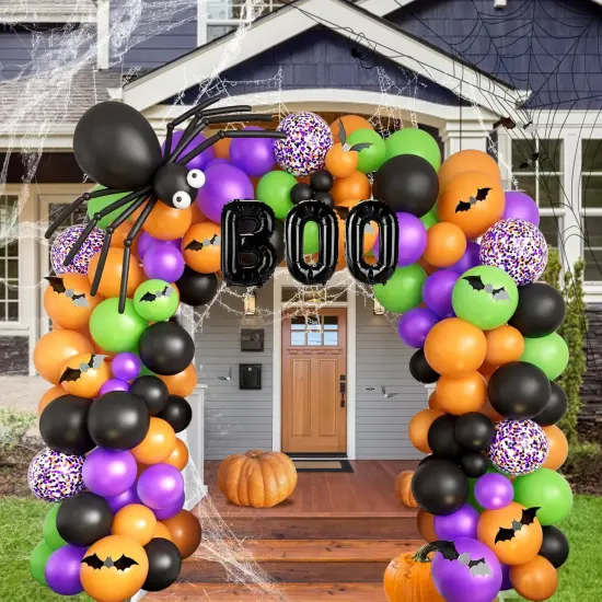 Halloween Balloons Garland Arch Kit with Boo Foil Balloon {5}