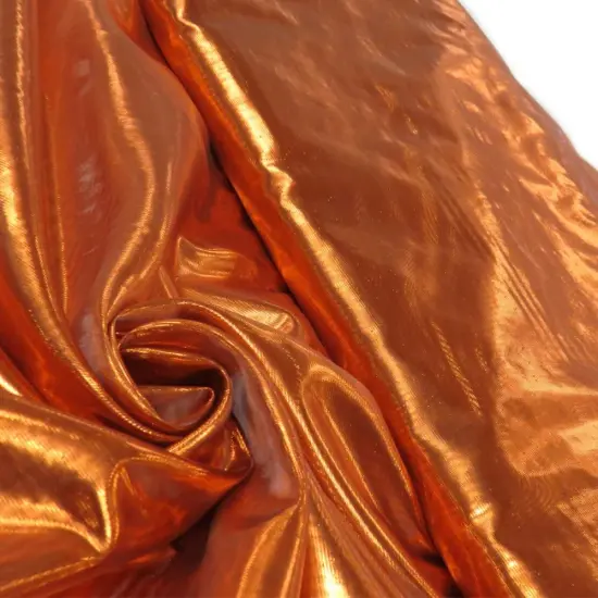 1 Yard Nylon Metallic Tissue Lame Fabric 60 Inches Wide Classic Rust {1}