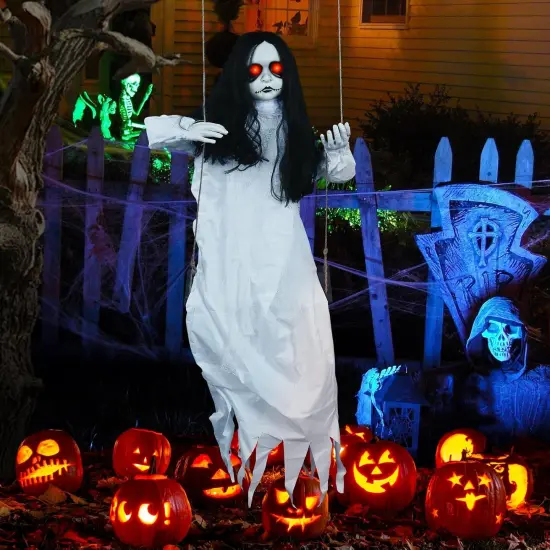 Swinging Girl with Sound & Touch Activated - White Skirt {3}