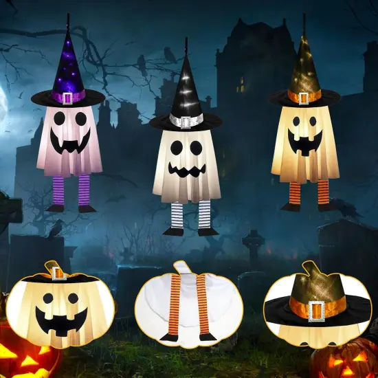 3PCS Halloween Hanging Light up Ghosts {2}