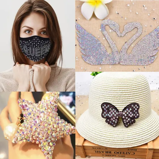 6500pcs+ Flatback Glass Hotfix Iron On Rhinestones Crystal for DIY Making with 1 Tweezer & 1 Picking Pen for Shoes, Clothes, Face Art, Bags, Manicure (Crystal AB, 6-Sizes) {3}