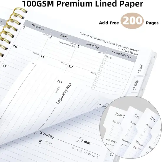 2025 2026 Weekly and Monthly Planner - Spiral Bound A4 - Polka Dots {5}