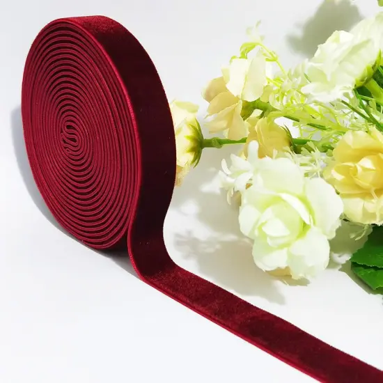 Christmas Valentin's Day Gift Box DIY Craft D&eacute;cor Velvet Ribbon(Wine, 5/8''x6Yards) {3}