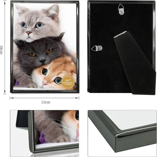 5x7 Picture Frame Metal, Thin Edge Photo Frames for Tabletop Display {3}