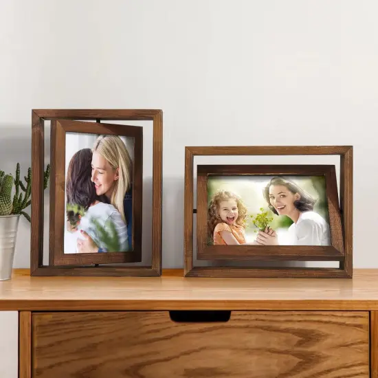 2 Pack 5x7 Rotating Floating Picture Frames {5}